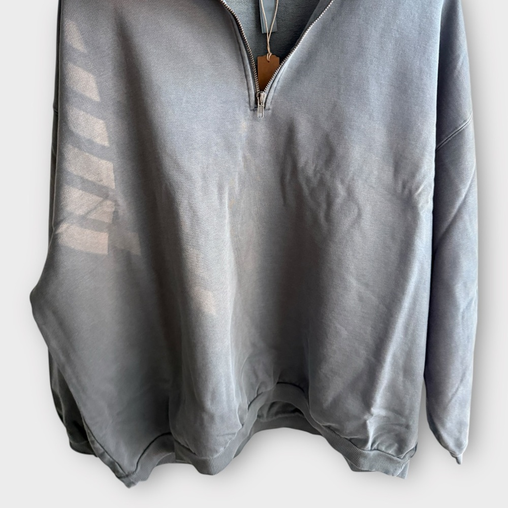 SKIMS Boyfriend Fleece Slouchy Half Zip Pullover – Slate Blue (NWT) - Picture 3 of 10